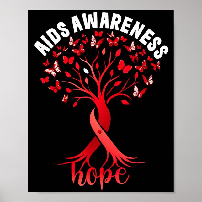 Aids_hiv Awareness World Aids Day Red Ribbon Hope  Poster (Vorne)