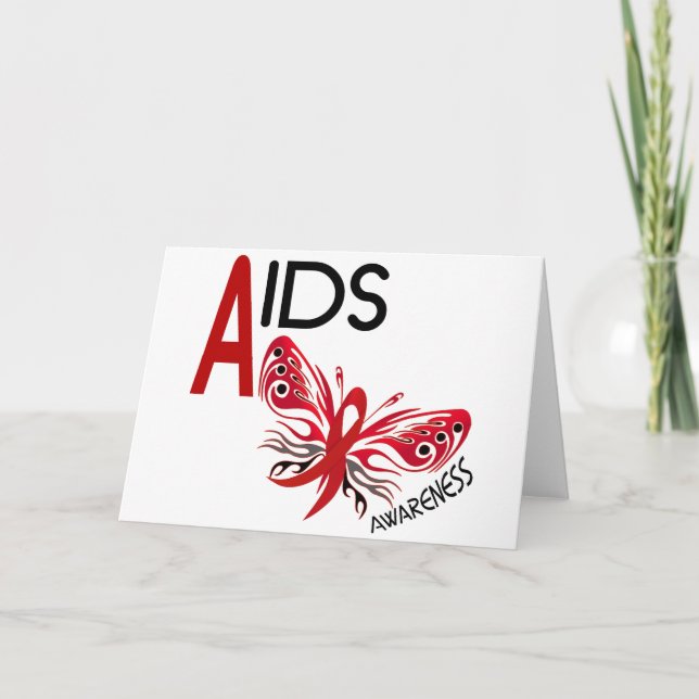 AIDS/HIV Bewusstsein Schmetterlings-3 Karte (Vorderseite)