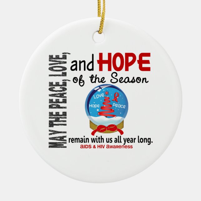 AIDS HIV Weihnachten 3 Schneeglobe-Ornamente Keramikornament (Vorne)
