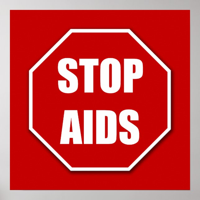Aids Red Poster Print stoppen (Vorne)