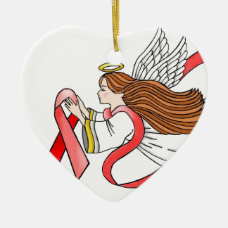 AIDS "rotes Band-" Bewusstseins-Engel Keramik Ornament