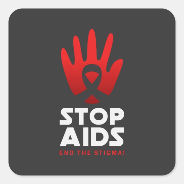Aids stoppen quadratischer aufkleber (Vorderseite)