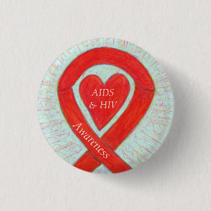 Aids- und HIV-Bewusstseinsbildung für Herz-Kreisl Button