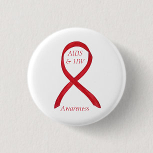 Aids- und HIV-Bewusstseinsbildung und individuelle Button