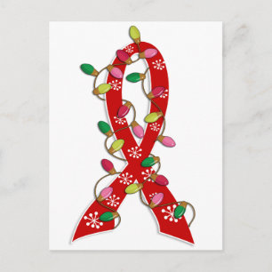 AIDS Weihnachtsbeleuchtung Ribbon Feiertagspostkarte