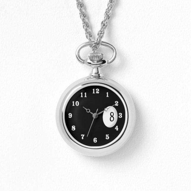 Aight Ball Billiard Thema Armbanduhr (Vorderseite)