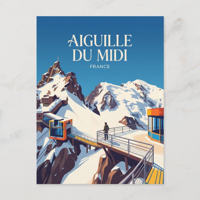 Aiguille du Midi, Chamonix Frankreich Postkarte (Vorderseite)