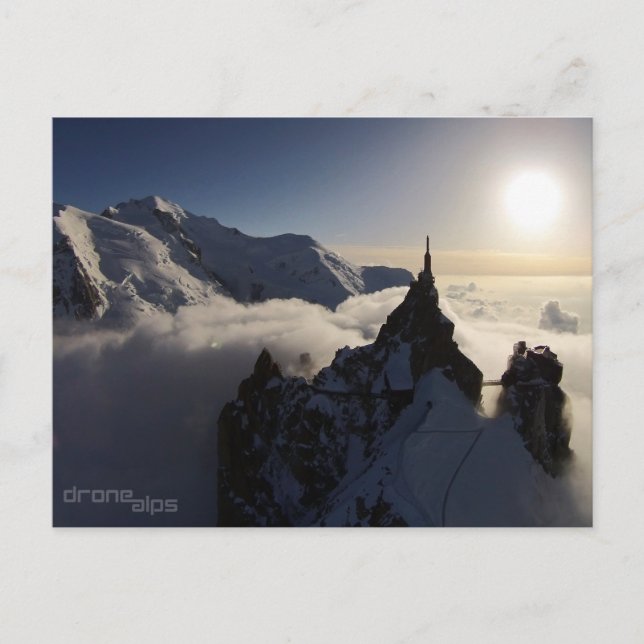 Aiguille du Midi und Mont Blanc Postkarte (Vorderseite)