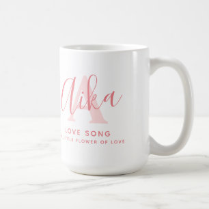 Aika-Name bedeutet Monogramm A coral Text Kaffeetasse