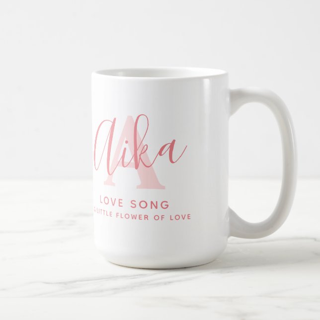Aika-Name bedeutet Monogramm A coral Text  Kaffeetasse (Rechts)
