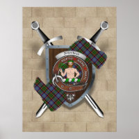 Aikenhead Clan Abzeichen Crossed Schwerter Poster