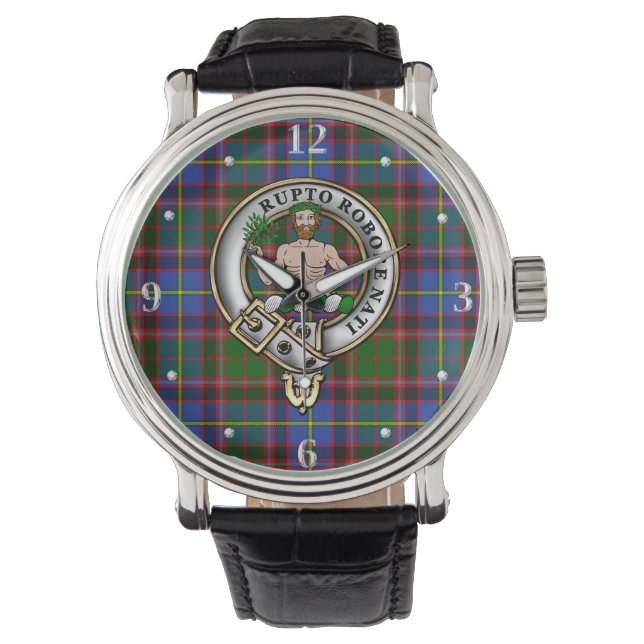 Aikenhead Clan Abzeichen & Tartan Armbanduhr (Vorderseite)