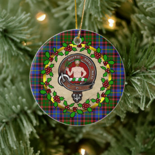 Aikenhead Clan Abzeichen & Tartan Personalisierte  Keramik Ornament