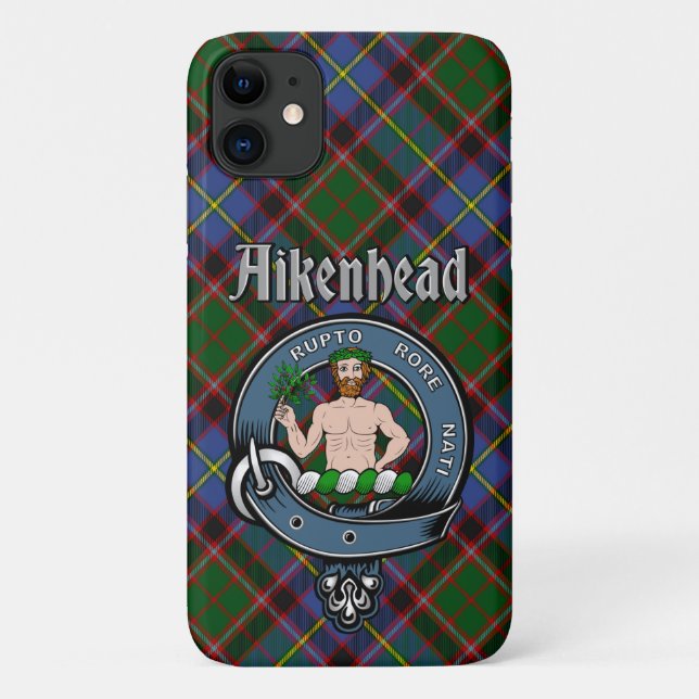 Aikenhead Clan Abzeichen & Tartan Phone Case (Rückseite)