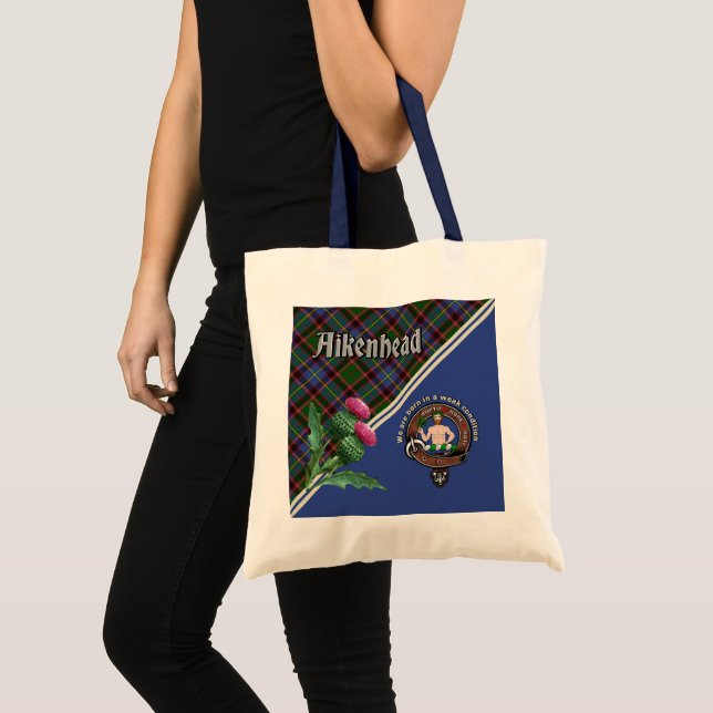 Aikenhead Clan Abzeichen & Tartan Tote Bag Tragetasche (Vorderseite (Produkt))