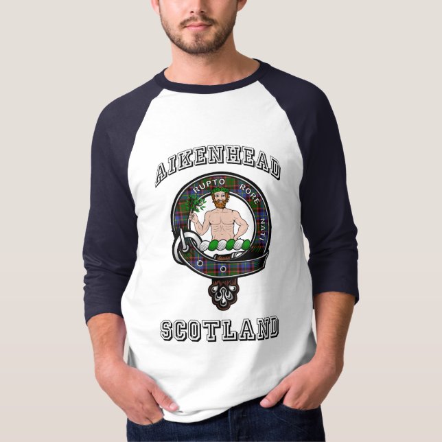 Aikenhead Tartan Abzeichen Athletic Style Raglan T-Shirt (Vorderseite)