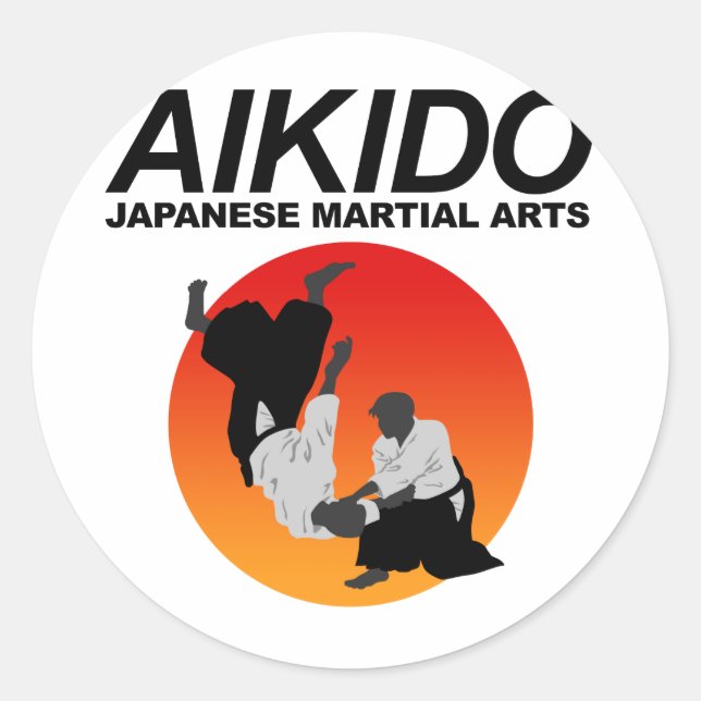 Aikido 3 runder aufkleber (Vorderseite)