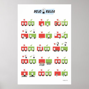Aikido - Dojo-Regeln Poster