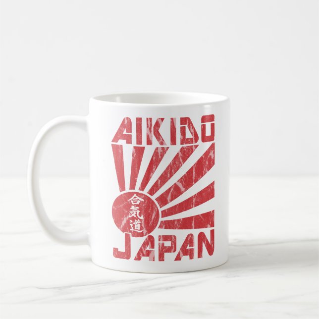 Aikido Japan Navel Flag Retro Drink/Kaffee Tasse (Links)
