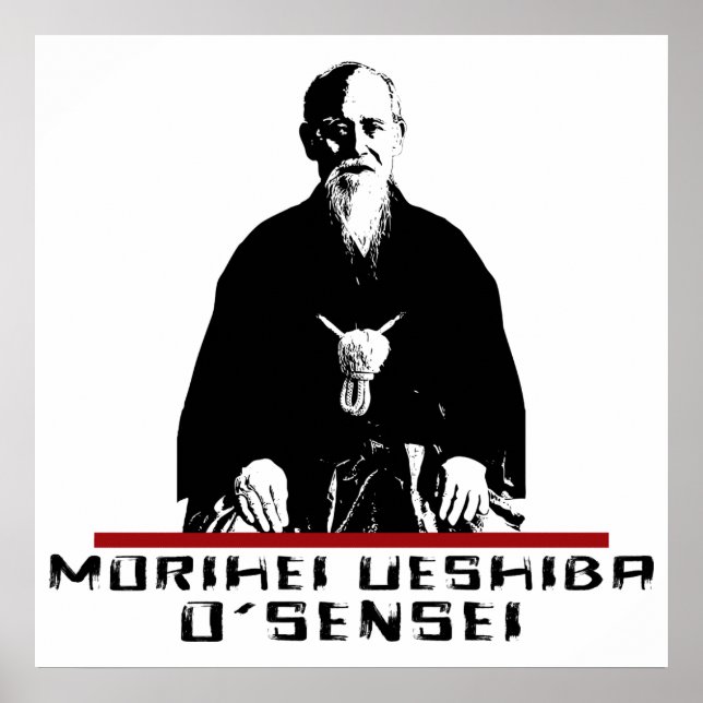Aikido Morihei Ueshiba O'Sensei Poster (Vorne)