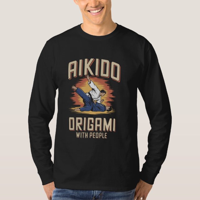 Aikido Origami, Japanischer Kampfkunst für Trainer T-Shirt (Vorderseite)