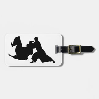 Aikido-Silhouette Gepäckanhänger