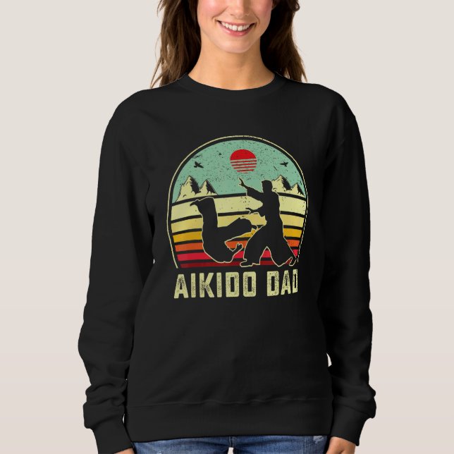 Aikido Vater Selbstverteidigung Kampfkunst Retro S Sweatshirt (Vorderseite)