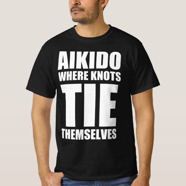Aikido, wo die Knoten Krawatte selbst T-Shirt (Vorderseite)