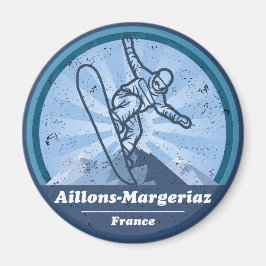 Aillons-Margeriaz Snowboard Magnet