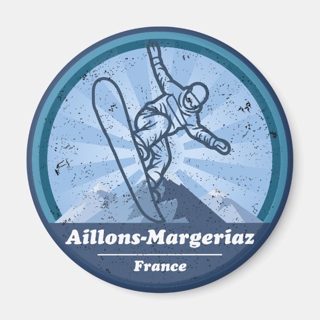 Aillons-Margeriaz Snowboard Magnet (Vorne)