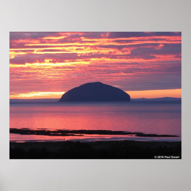Ailsa Craig Sunset Poster (Vorne)