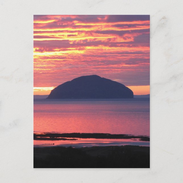 Ailsa Craig Sunset Postkarte (Vorderseite)