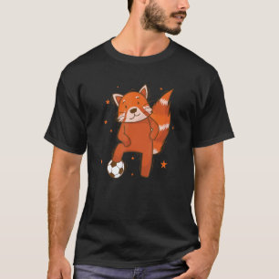 Ailuridae spielen Fußball Bär Katze Bambus T-Shirt