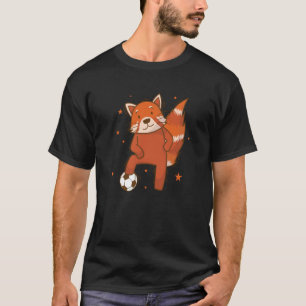 Ailuridae spielen Fußball Bär Katze Bambus T-Shirt