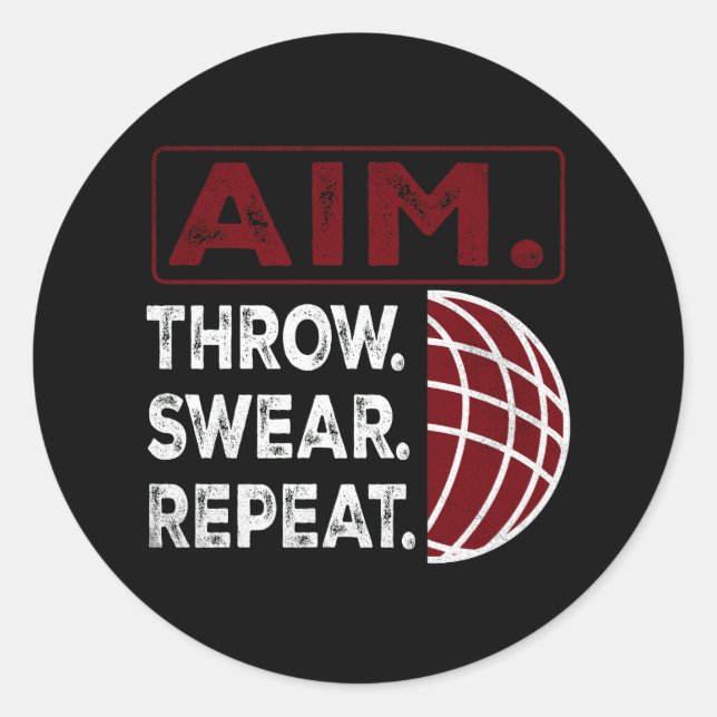 Aim Throw Swear Wiederholung Bocce Ball Sportaufkl Runder Aufkleber (Vorderseite)