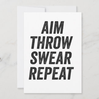 Aim Throw Swear Wiederholung Funny Cornhole Sport  Einladung