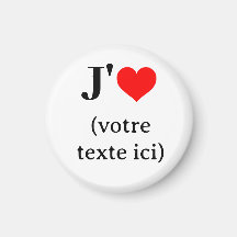 Aimant J'aime (votre texte ici)
