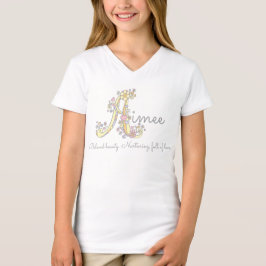 Aimee Girls Name bedeutet Ein Mongram Herz T-Shirt