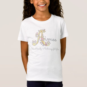 Aimee Girls Name bedeutet Ein Mongram Herz T-Shirt