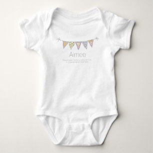 Aimee Mädchenname Bedeutung Wimpel Flagge T-Shirt Baby Strampler