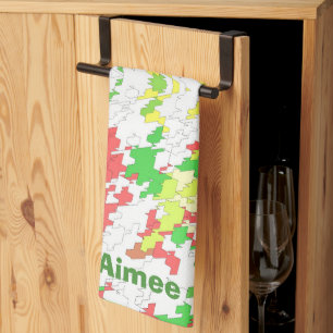 AIMEE ~ Weihnachten ~Rot Gelb Grün Weiß ~    Geschirrtuch