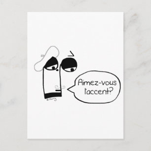 Aimez-vous l'accent? - Funny French Music Cartoon Postkarte