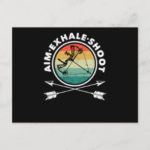 Aiming Exhale Shooting Funny Archery Postkarte