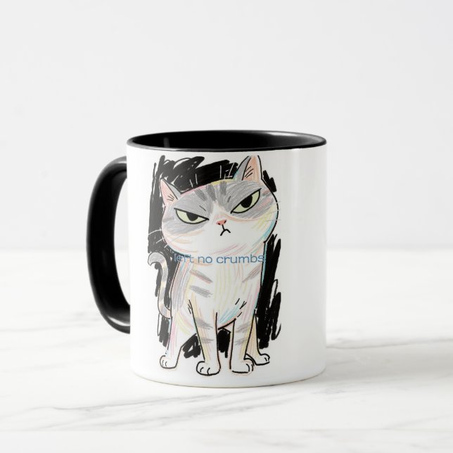 "Ain no Crumbs" Sassy Cat Tasse (Vorderseite Links)