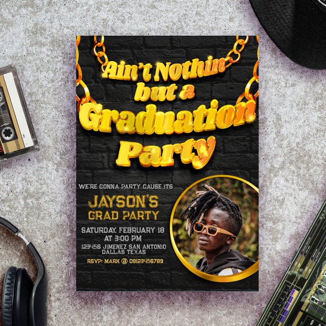 Ain Nothin nicht, sondern eine Graduierungsparty m Einladung (Ain't Nothin but a Graduation Party with Photo Invitation)