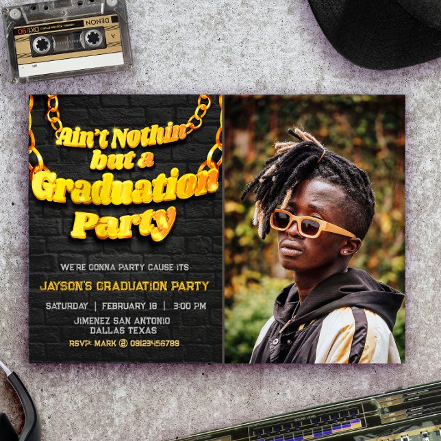 Ain Nothin nicht, sondern eine Graduierungsparty m Einladung (Ain't Nothin but a Graduation Party with Photo Invitation)