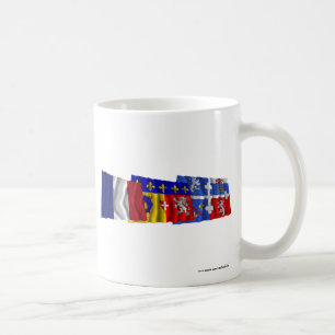 Ain, Rhône Alpes- u. Frankreich-Flaggen Kaffeetasse