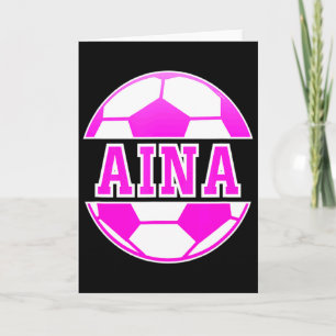 Aina Name Mädchen Fußball spielen Fußball Sport Fa Karte