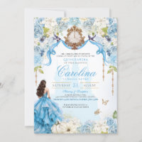 Ainderella Blue & Gold Princess Luxury Quinceanera