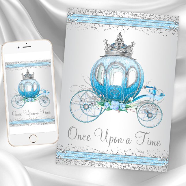 Ainderella Blue Princess Geburtstagsparty Einladung (Princess any occasion invitation. Digital download a printed invitations available.)